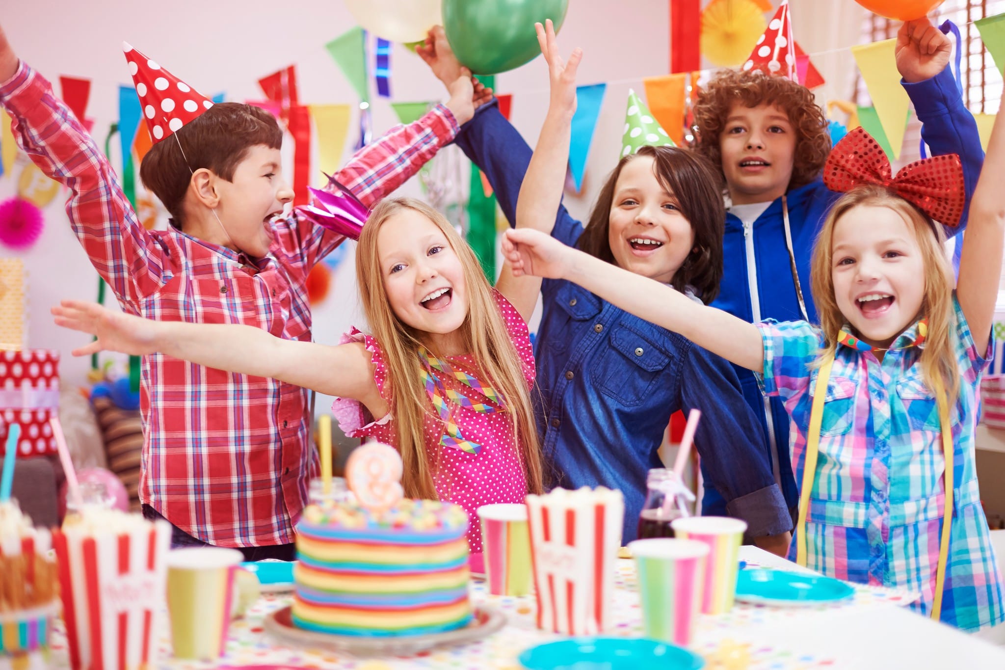 Sharing of happiness with friends on the party
